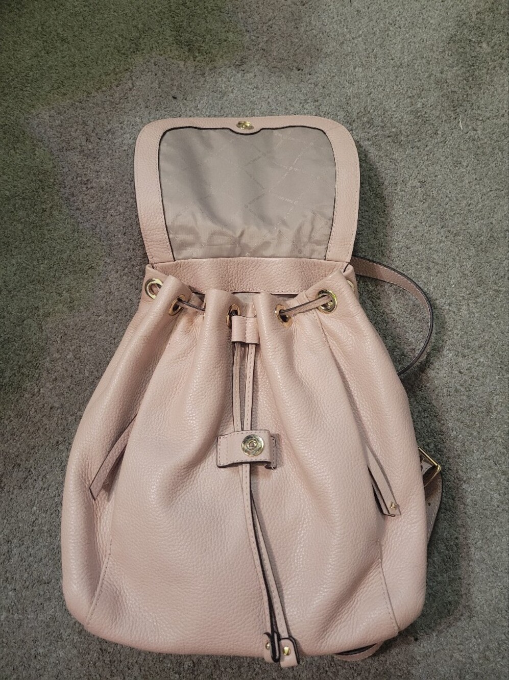Michael Kors Powder Pink Pebbled Leather Studded Backpack And Wallet - Picture 7 of 12